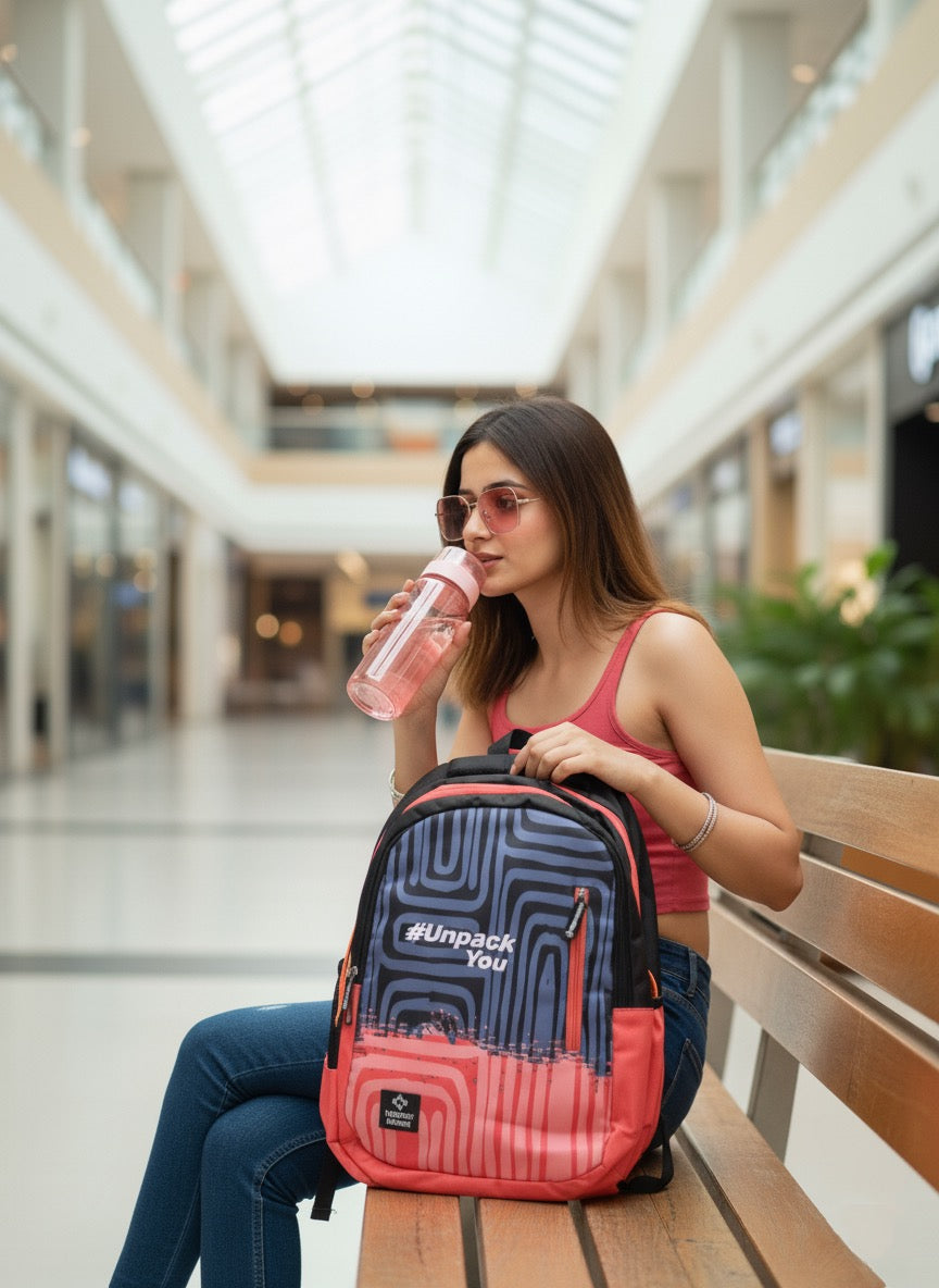 Nasher Miles Psychology Black & Pink Backpack