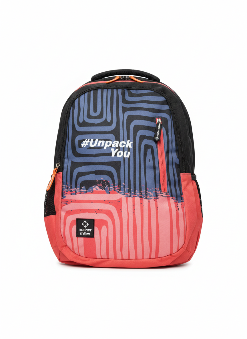 Nasher Miles Psychology Black & Pink Backpack